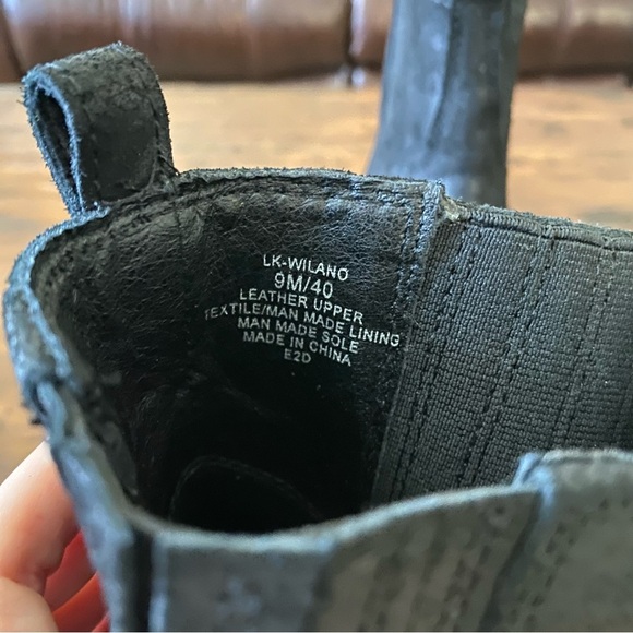 Lucky Brand Women's Wilano Wedge Booties Dark Black Leather Chelsea US 9 EU 40 - Picture 9 of 13